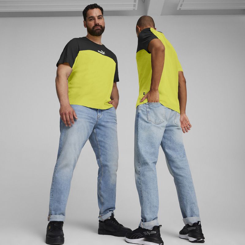 PUMA ESS+ Block Tee für Herren puma schwarz/lime sheen