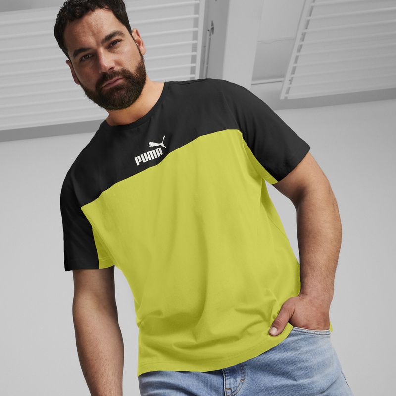 PUMA ESS+ Block Tee für Herren puma schwarz/lime sheen