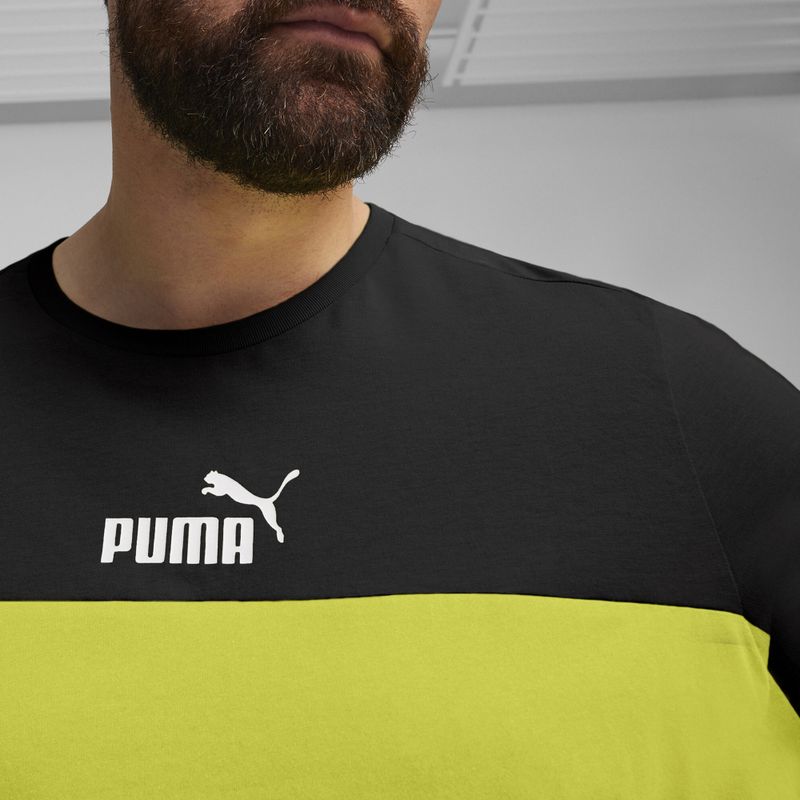 PUMA ESS+ Block Tee für Herren puma schwarz/lime sheen