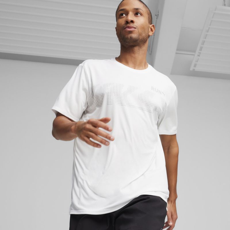 Herren Lauf-T-Shirt PUMA Run Favorite Graphic weiß