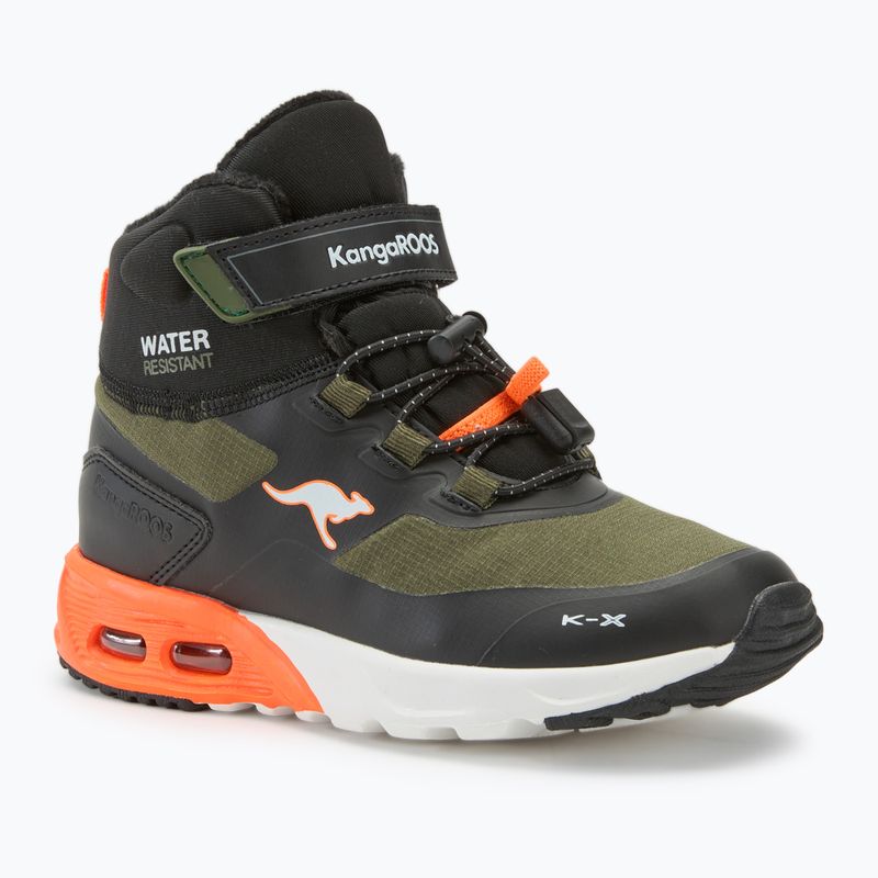 KangaROOS KX-Toke Mid EV Kinderschuhe Militärgrün / Neon Orange