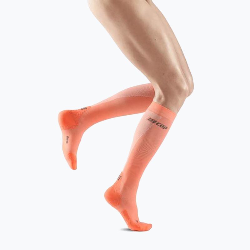 CEP Women's Compression Socks Ultralight Tall coral/cream 2