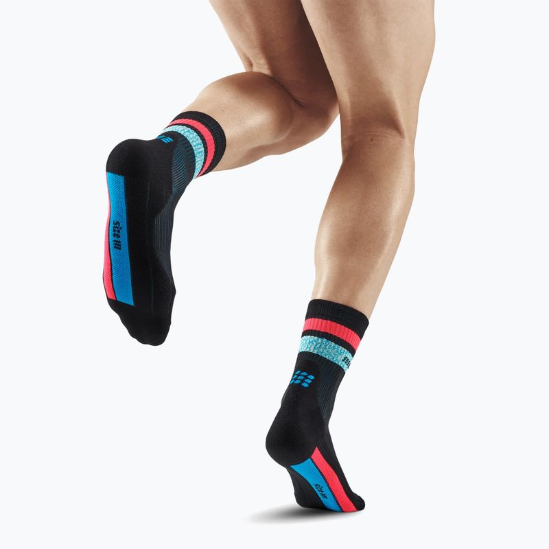 CEP Miami Vibes 80's Herren Kompression Laufsocken schwarz/blau/rosa 3