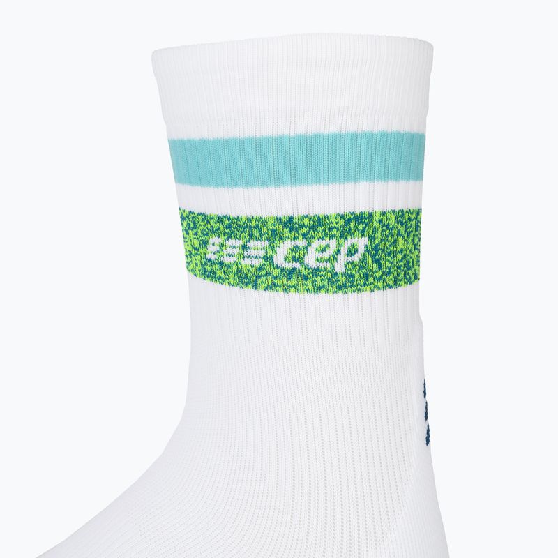 CEP Miami Vibes 80's Herren Kompression Laufsocken weiß/grün aqua 5