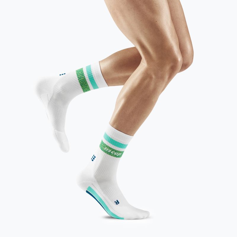 CEP Miami Vibes 80's Herren Kompression Laufsocken weiß/grün aqua 2