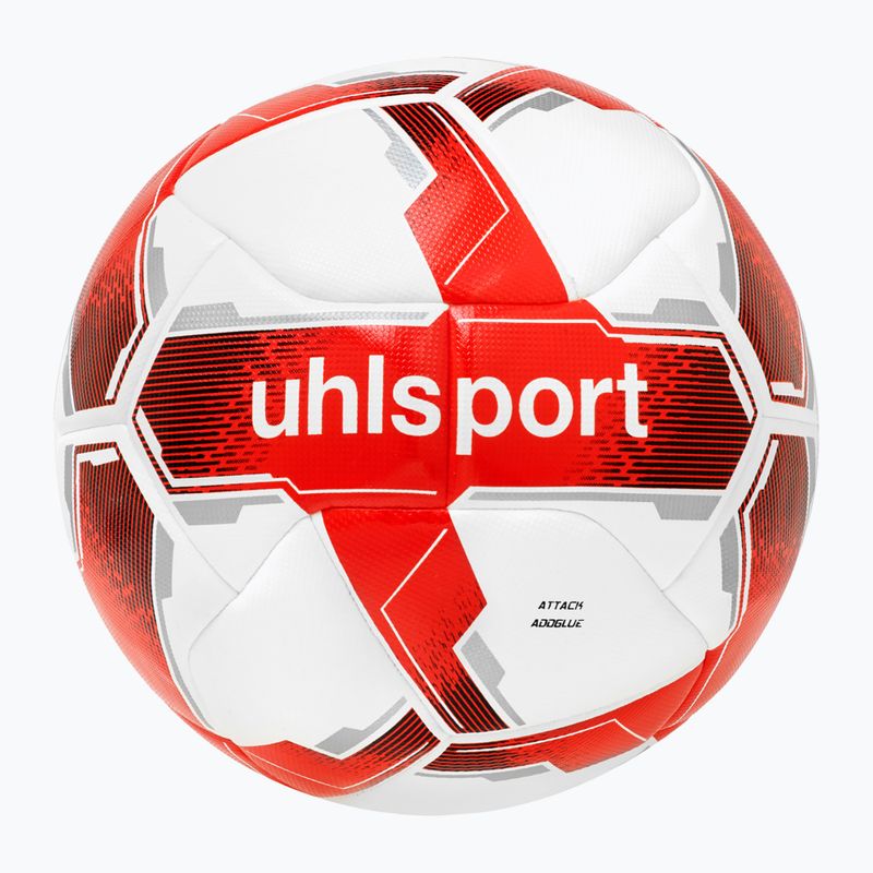 Uhlsport Attack Addglue Fußball weiß/rot/silber Größe 4