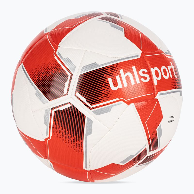 Uhlsport Attack Addglue Fußball weiß/rot/silber Größe 5 2