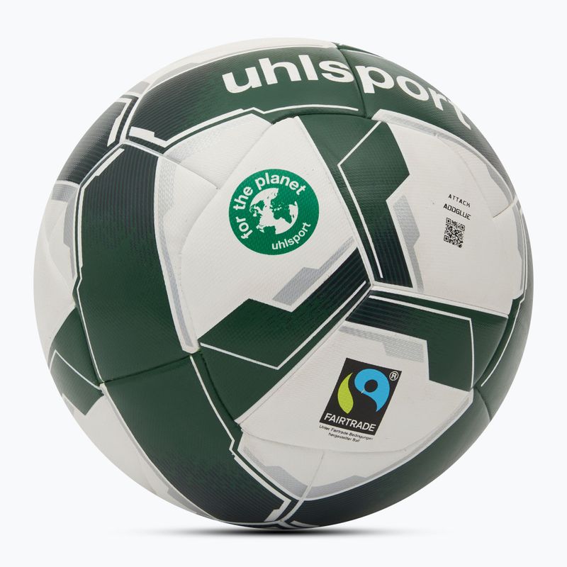 Fußball uhlsport Attack Addglue For The Planet weiß/dunkelgrün/silber Größe 5 2