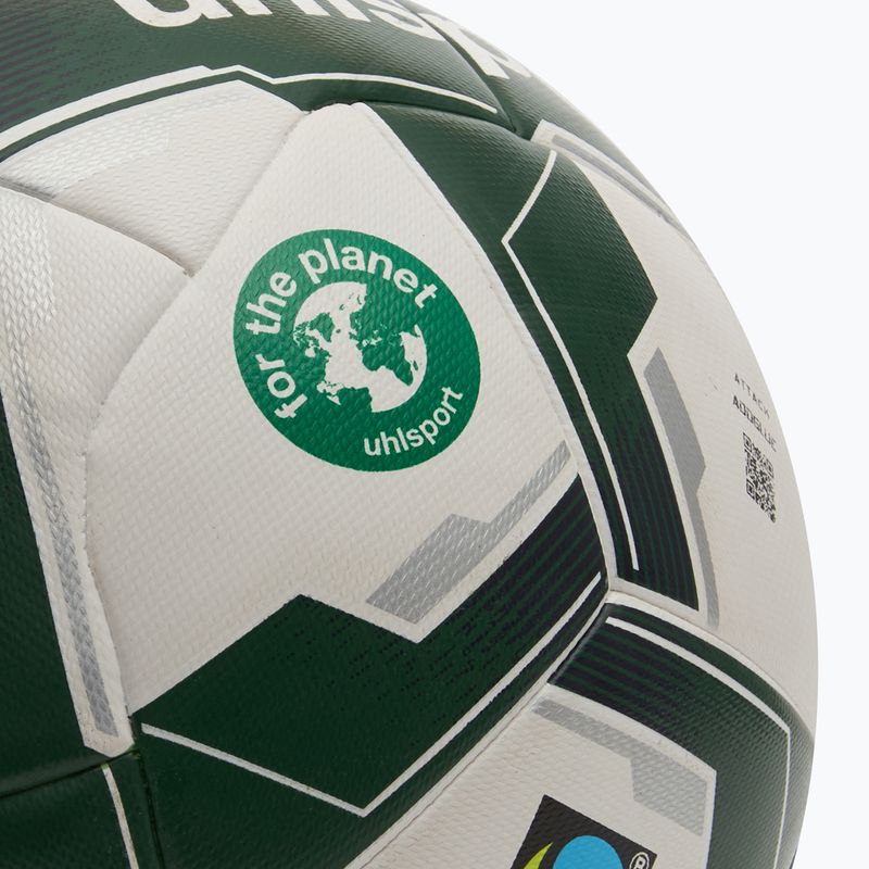 Fußball uhlsport Attack Addglue For The Planet weiß/dunkelgrün/silber Größe 5