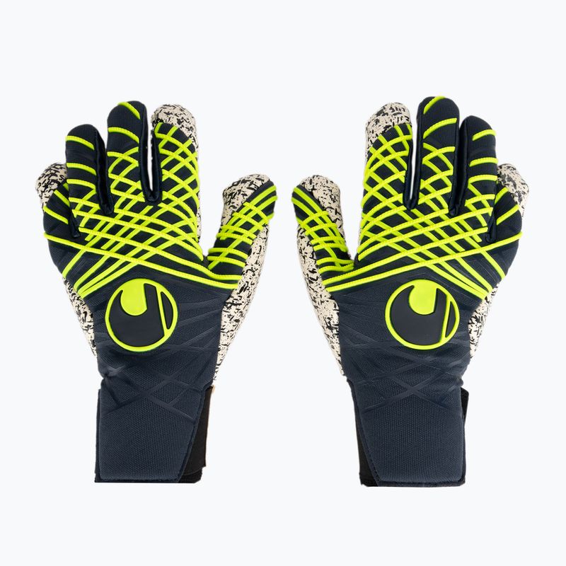 Torwarthandschuh uhlsport Prediction Supergrip + HN navy/weiß/fluo gelb