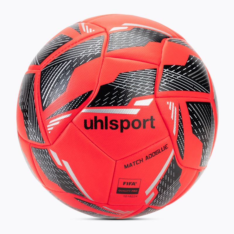 Fußball uhlsport Match Addglue fluo rot/navy/silver Größe 5