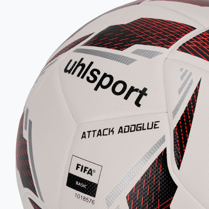 Uhlsport Attack Addglue Fußball weiß/schwarz/fluo rot Größe 5 3