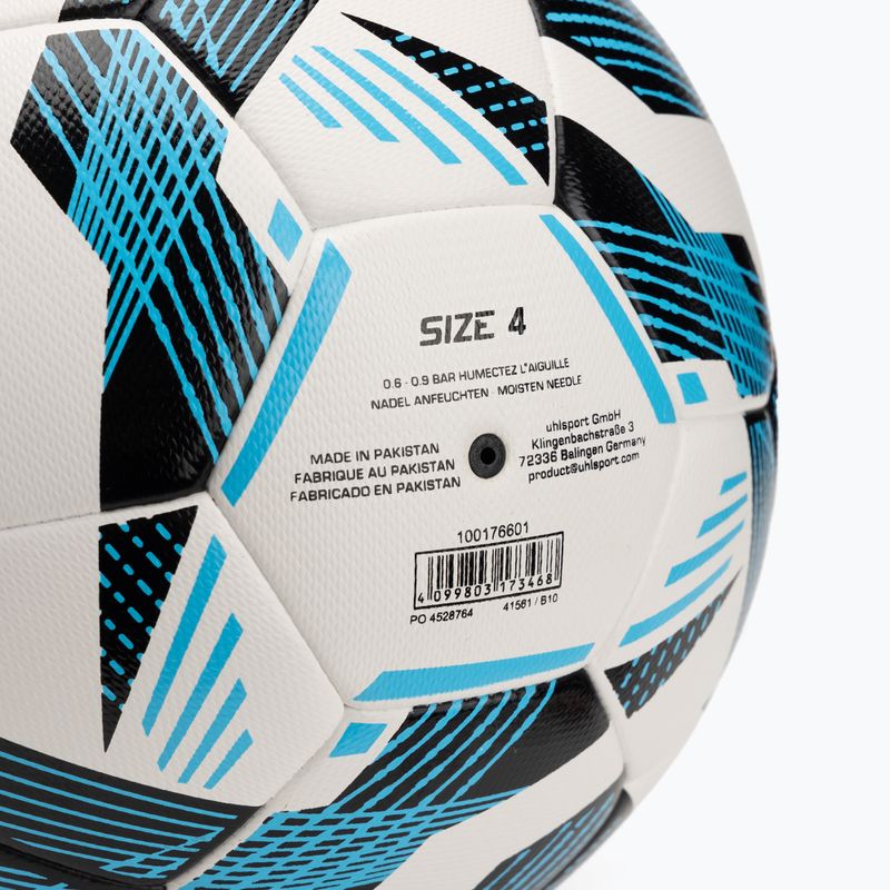 Uhlsport Fairtrade Top Training Addglue Fußball weiß/schwarz/fluo blau Größe 4 4