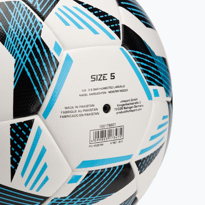 Uhlsport Fairtrade Top Training Addglue Fußball weiß/schwarz/fluo blau Größe 5 4