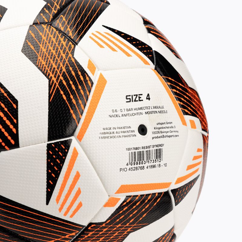 Uhlsport Resist Synergy Fußball weiß/schwarz/fluo orange Größe 4 4