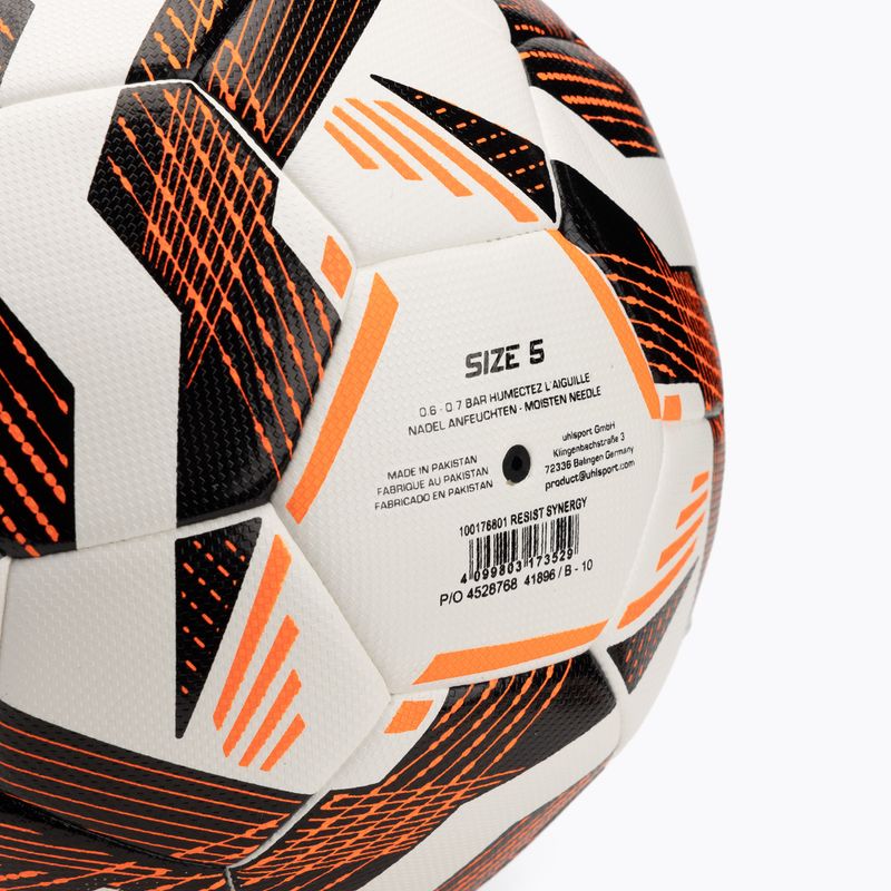 Uhlsport Resist Synergy Fußball weiß/schwarz/fluo orange Größe 5 4