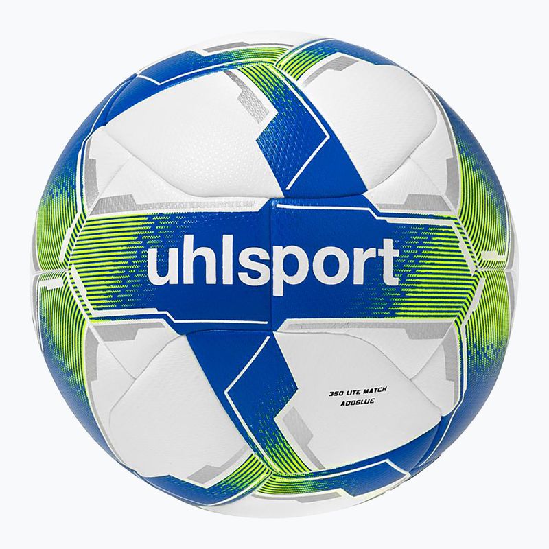 Fußball uhlsport 350 Lite Match Addglue weiß/dunkelblau/fluo gelb Größe 4