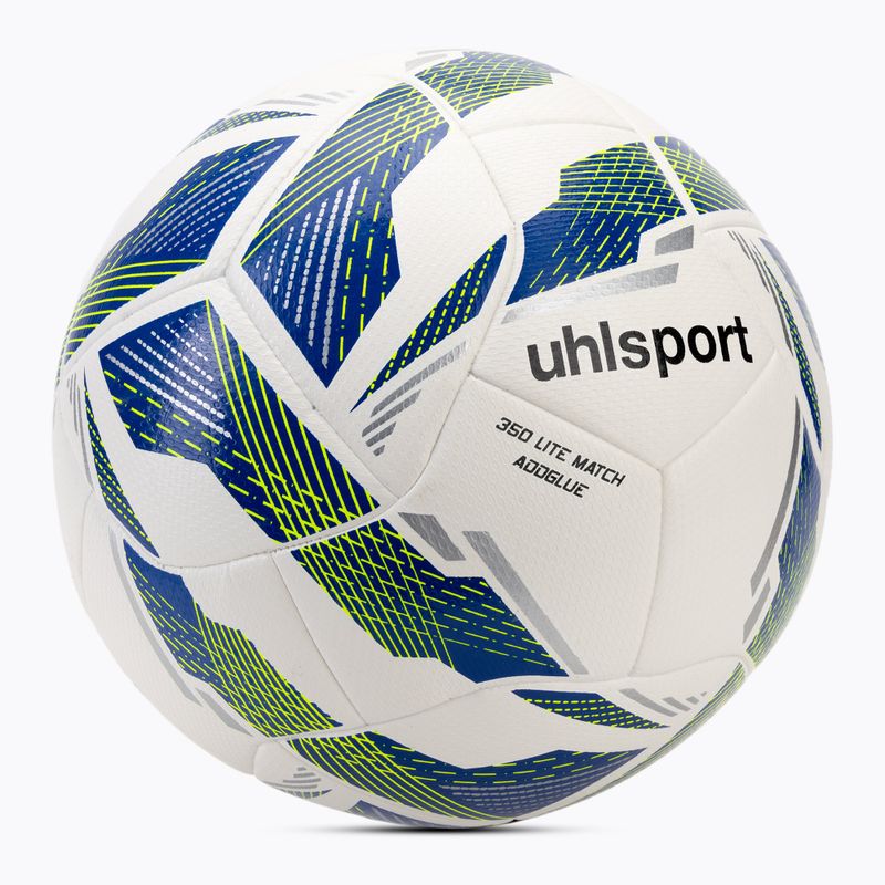 Fußball uhlsport 350 Lite Match Addglue weiß/dunkelblau/fluo gelb Größe 5 2