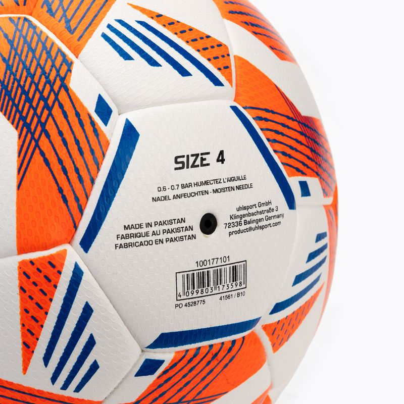 Fußball uhlsport 290 Ultra Lite Addglue weiß/fluo orange/dunkelblau Größe 4 3