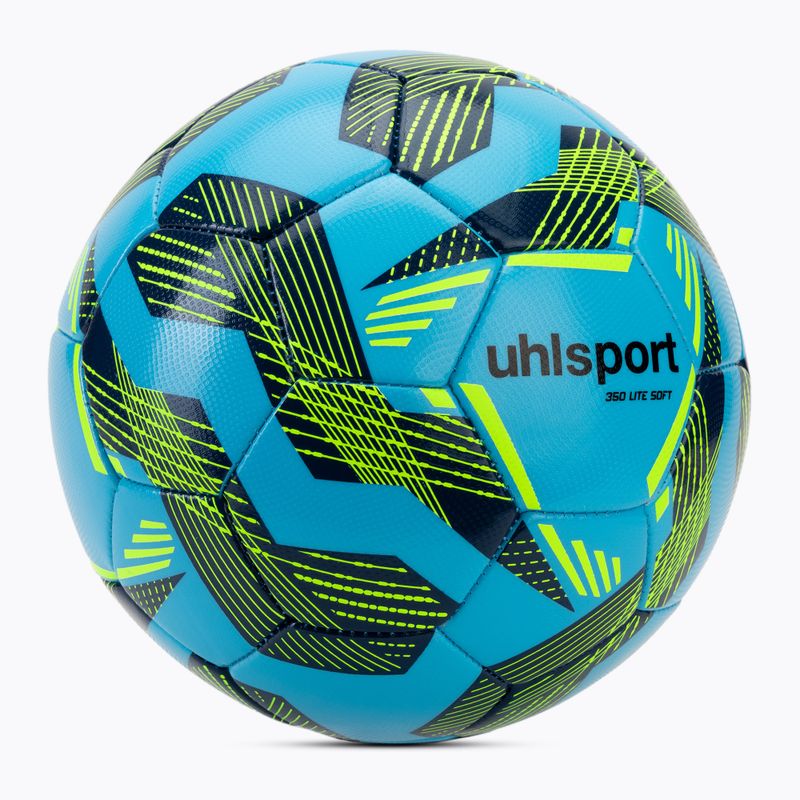 Fußball uhlsport Lite Soft 350 hellblau/navy/fluo grün Größe 4 2