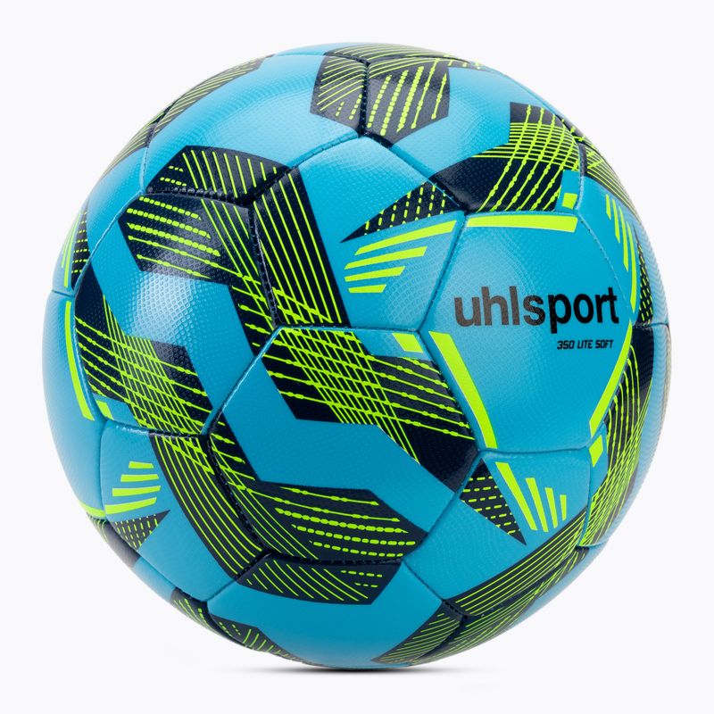 Fußball uhlsport Lite Soft 350 hellblau/navy/neo gelb Größe 5 2