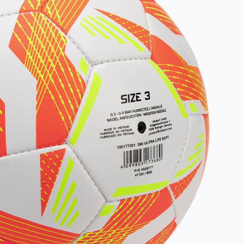 Fußball uhlsport Ultra Lite Soft 290 weiß/fluo orange/fluo gelb Größe 3 3