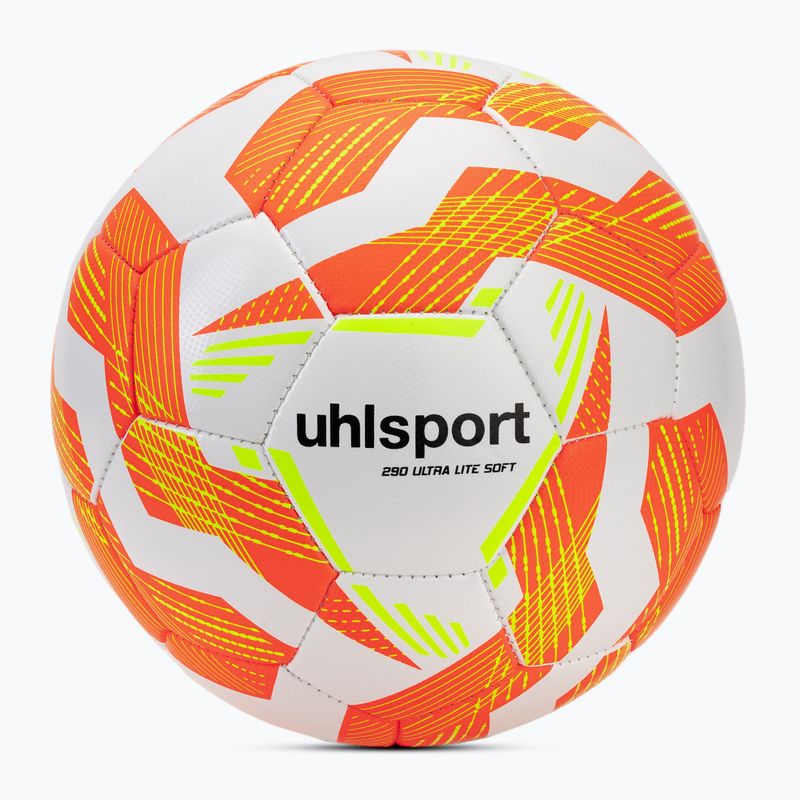Fußball uhlsport Ultra Lite Soft 290 weiß/fluo orange/fluo gelb Größe 4