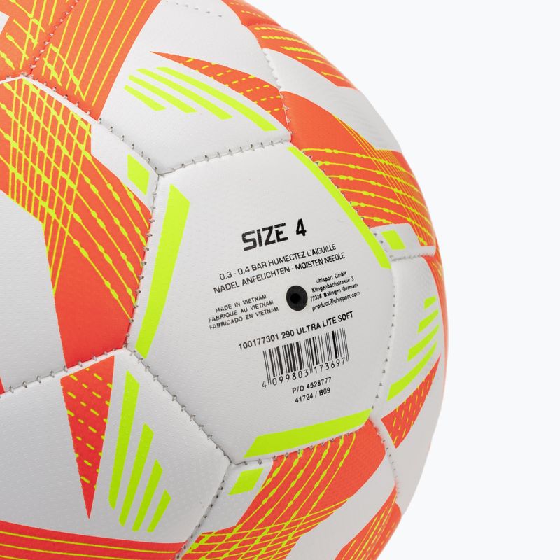 Fußball uhlsport Ultra Lite Soft 290 weiß/fluo orange/fluo gelb Größe 4 3
