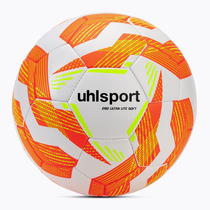 Fußball uhlsport Ultra Lite Soft 290 weiß/fluo orange/fluo gelb Größe 5