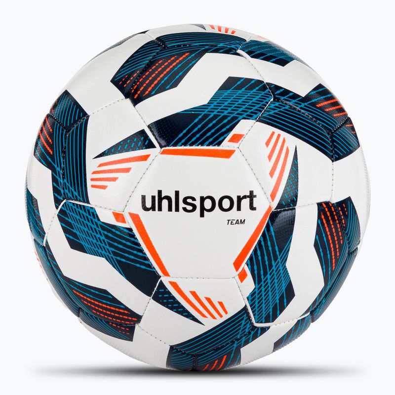 Fußball uhlsport Team weiß/navy/fluo orange Größe 5