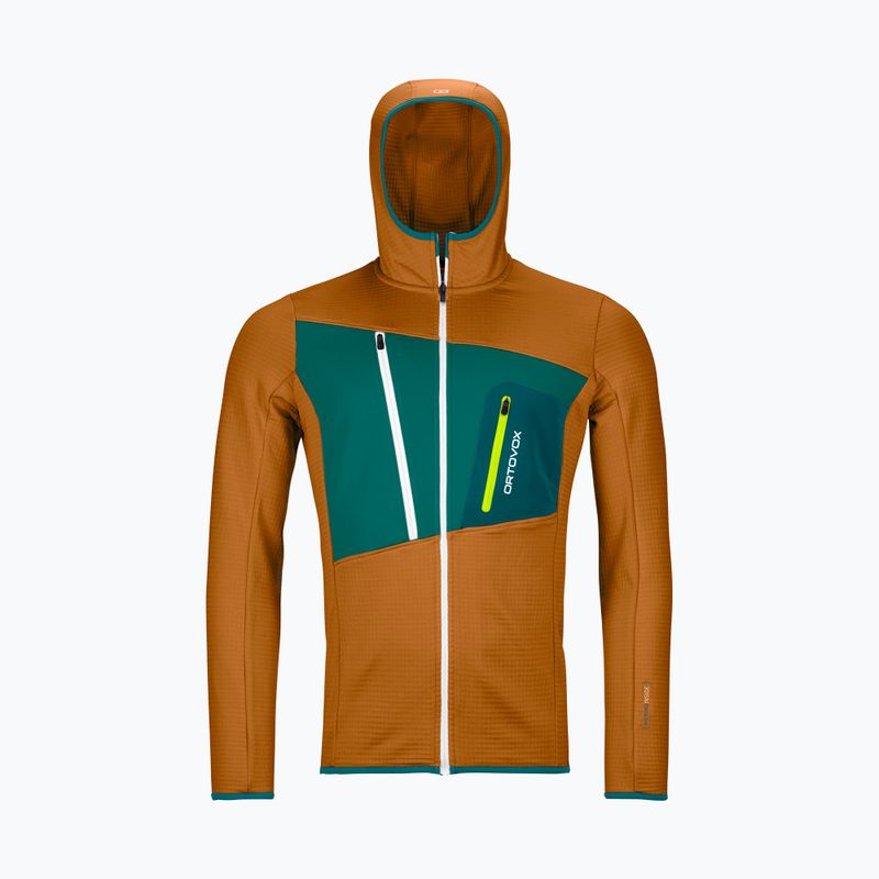 Herren-Trekking-Sweatshirt Ortovox Fleece Grid Hoody braun 87211 9