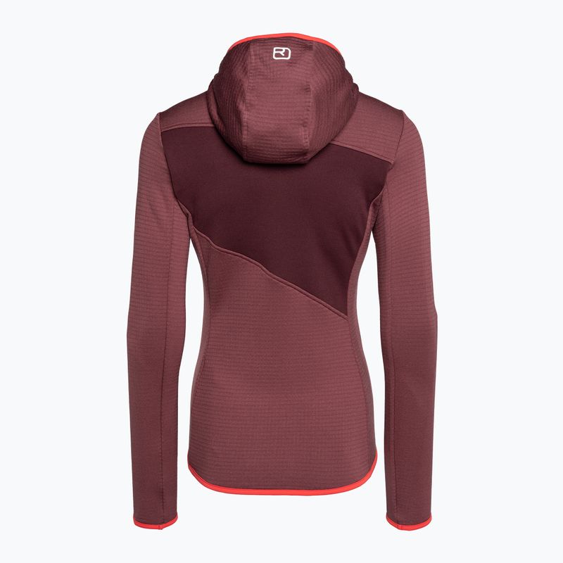 Damen-Trekking-Sweatshirt Ortovox Fleece Grid Hoody rot 87201 7