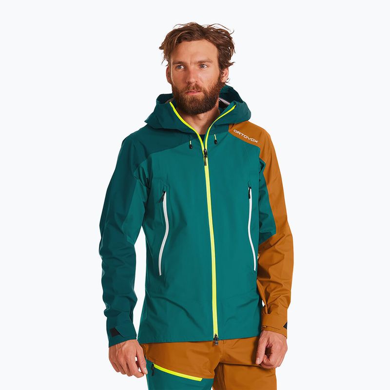 Herren ORTOVOX Westalpen 3L Light Regenjacke grün 7025200026