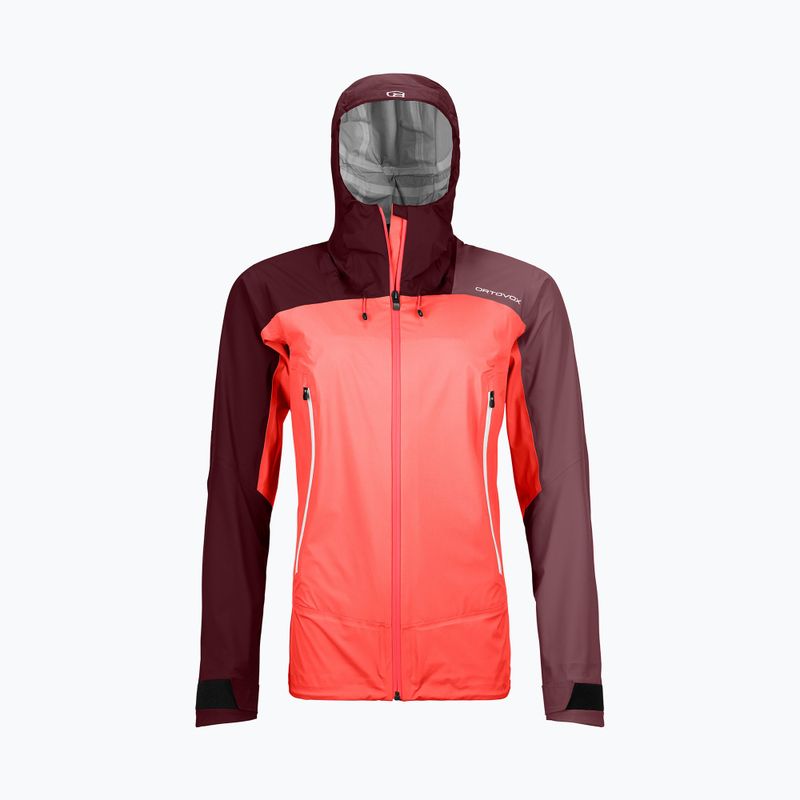 Damen ORTOVOX Westalpen 3L Hellorange und kastanienbraune Regenjacke 7021200018 5