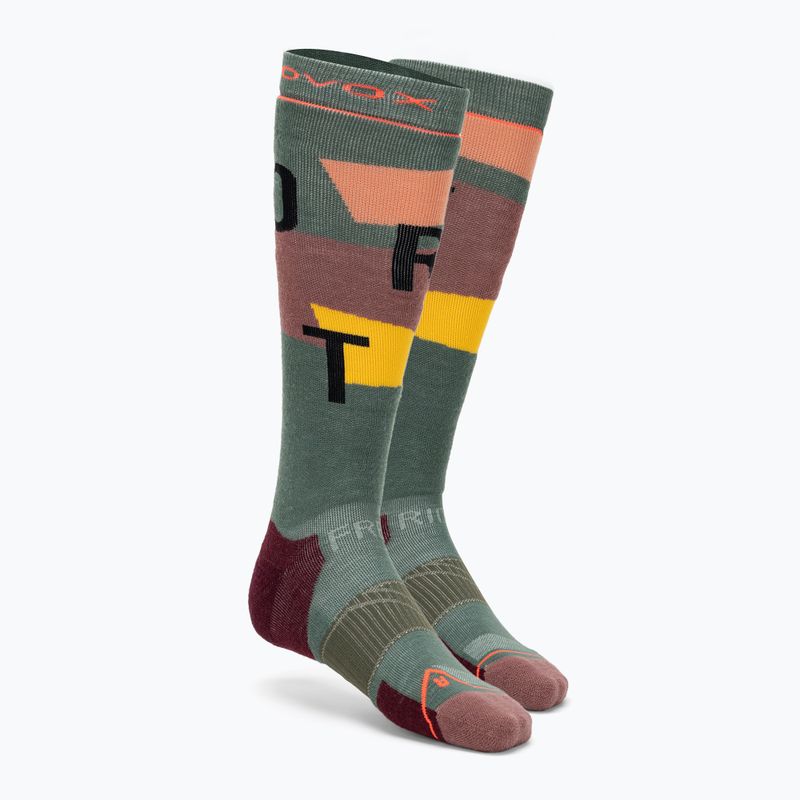 Damenskisocken ORTOVOX Freeride Long Socks Cozy Wildkräuter