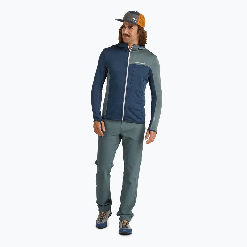 Herren ORTOVOX Fleece Light Grid Kapuzensweatshirt Tiefsee 2