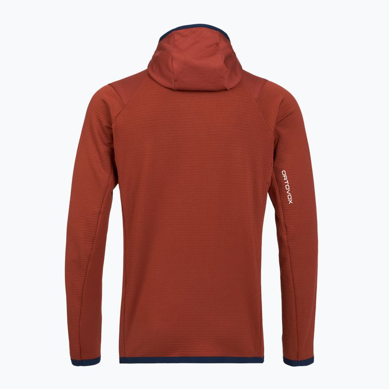 Sweatshrit Hoodie Herren ORTOVOX Fleece Grid Hoody clay orange 2