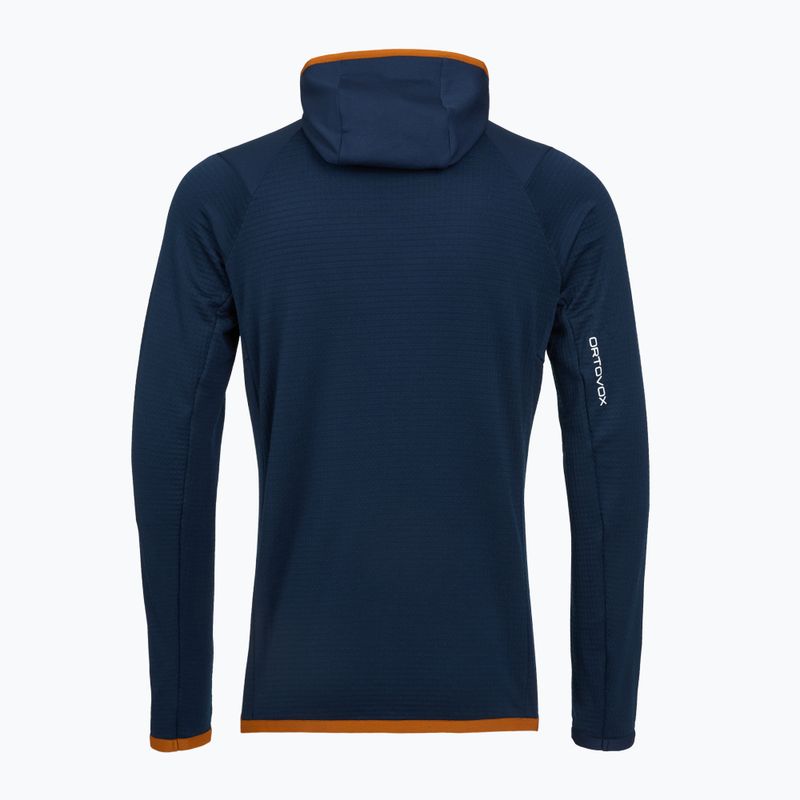 Sweatshrit Hoodie Herren ORTOVOX Fleece Grid Hoody deep ocean 2