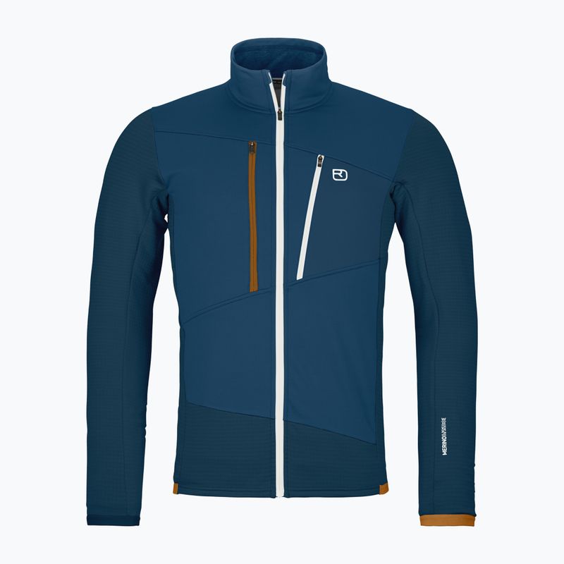Sweatshrit Hoodie Herren ORTOVOX Fleece Grid deep ocean