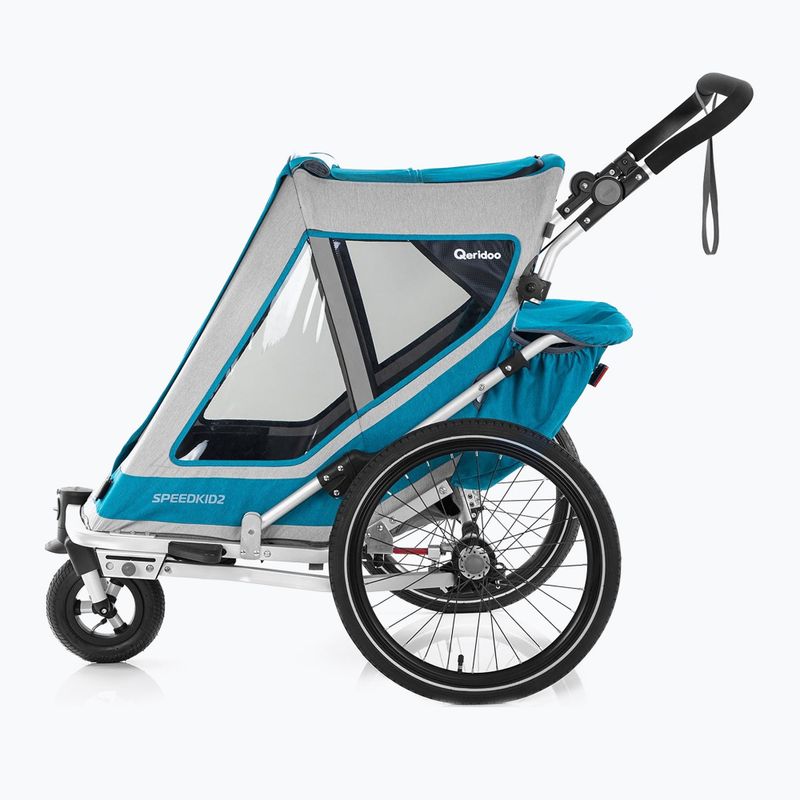 Qeridoo Speedkid2 zweisitziger Fahrradanhänger blau Q-SK2-21-P 8