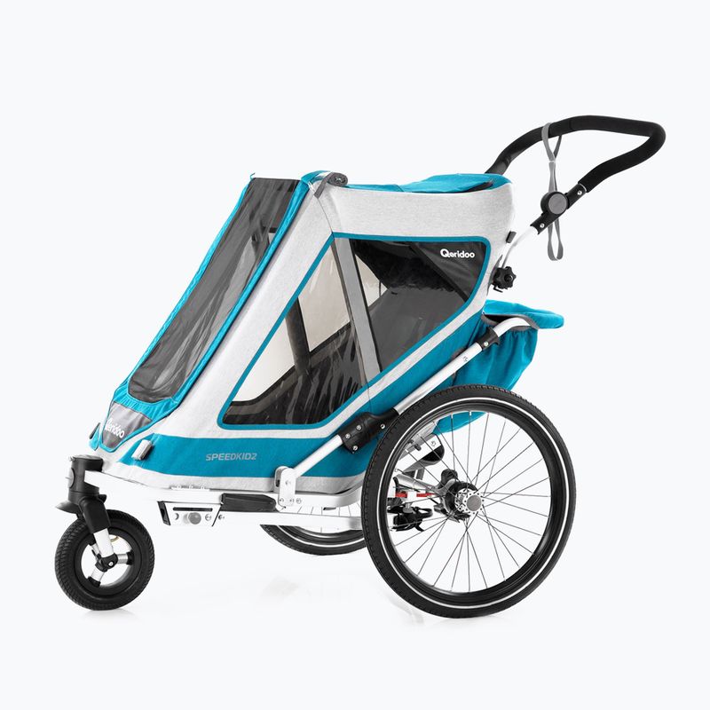 Qeridoo Speedkid2 zweisitziger Fahrradanhänger blau Q-SK2-21-P 10