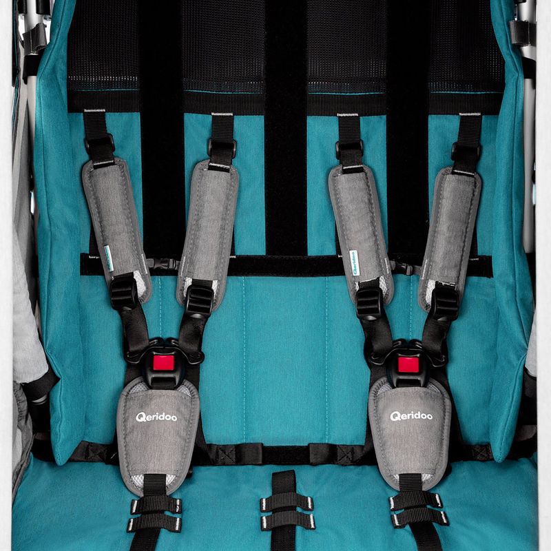 Qeridoo Speedkid2 zweisitziger Fahrradanhänger blau Q-SK2-21-P 12