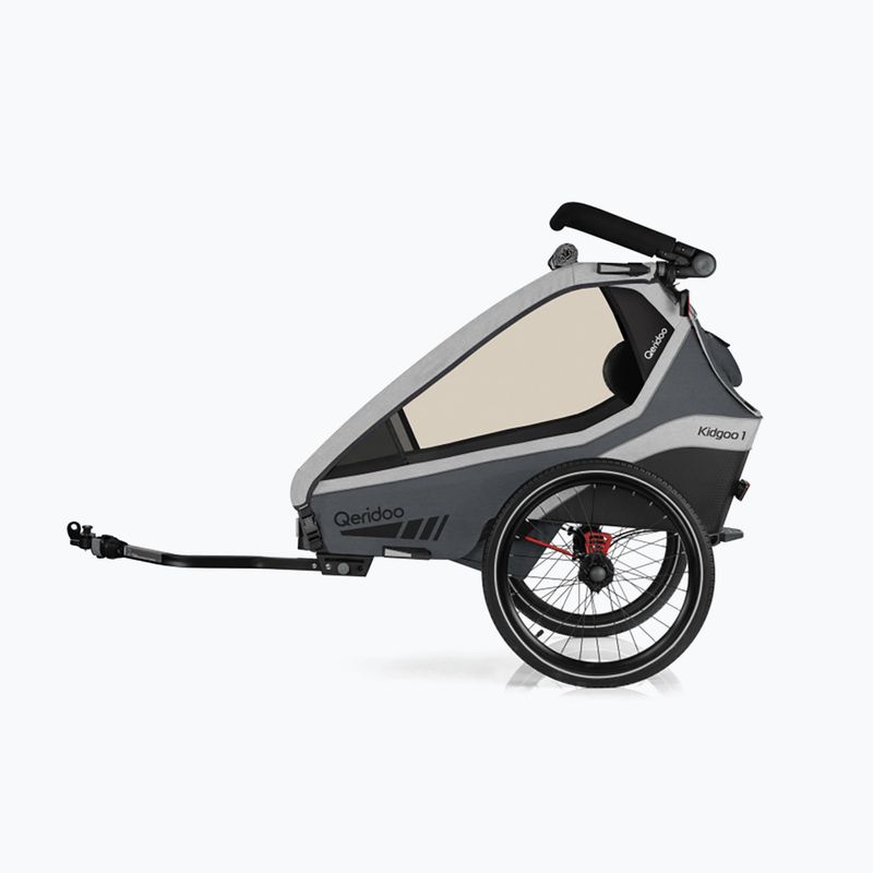 Fahrradanhänger Qeridoo Kidgoo 1 grau Q-KDG1-22-SG 2