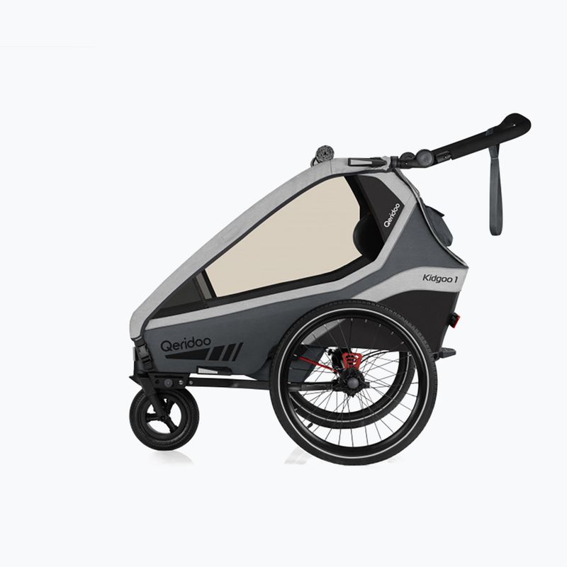 Fahrradanhänger Qeridoo Kidgoo 1 grau Q-KDG1-22-SG 3