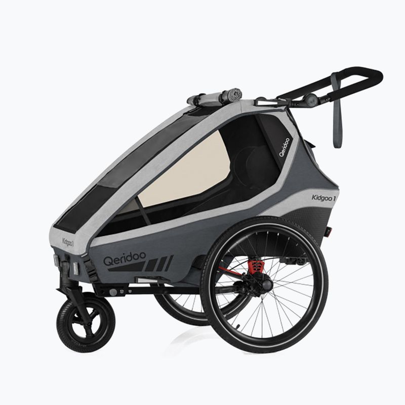 Fahrradanhänger 2 Sitzer Qeridoo Kidgoo 2 grau Q-KDG2-22-SG