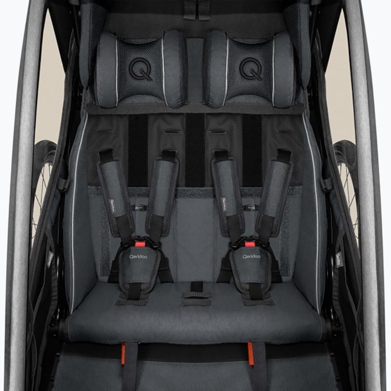 Fahrradanhänger 2 Sitzer Qeridoo Kidgoo 2 grau Q-KDG2-22-SG 4