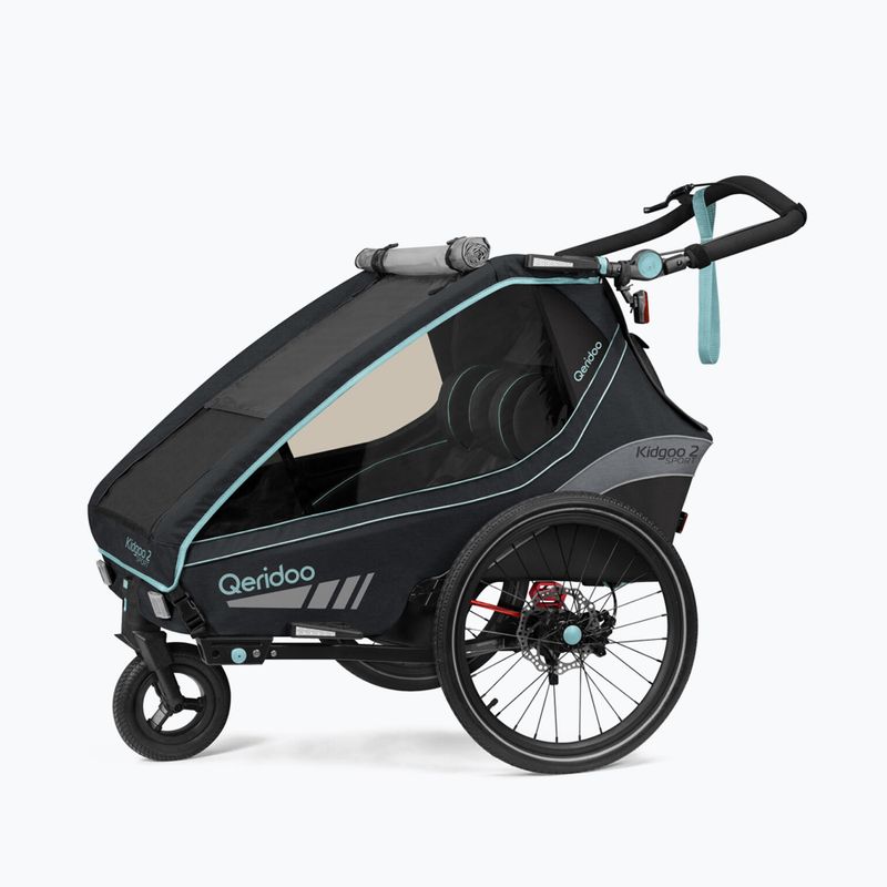 Qeridoo Kidgoo 2 Sport zweisitziger Fahrradanhänger schwarz Q-KGS2-22-AB