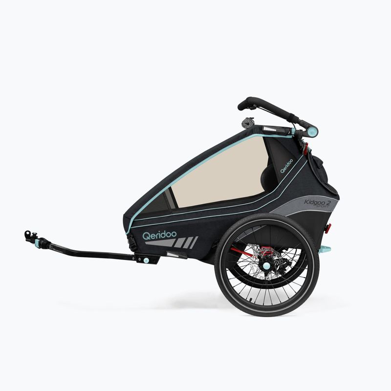 Qeridoo Kidgoo 2 Sport zweisitziger Fahrradanhänger schwarz Q-KGS2-22-AB 3