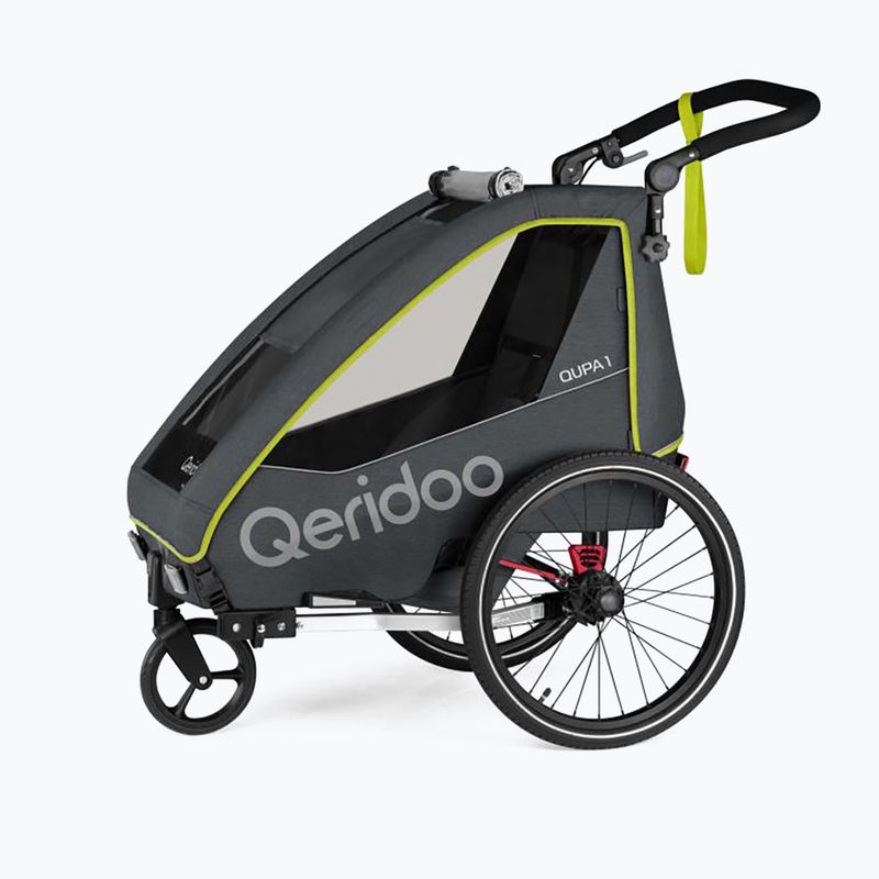 Fahrradanhänger 1 Sitzer Qeridoo Qupa 1 grau-gelb Q-QUP1-22-LI