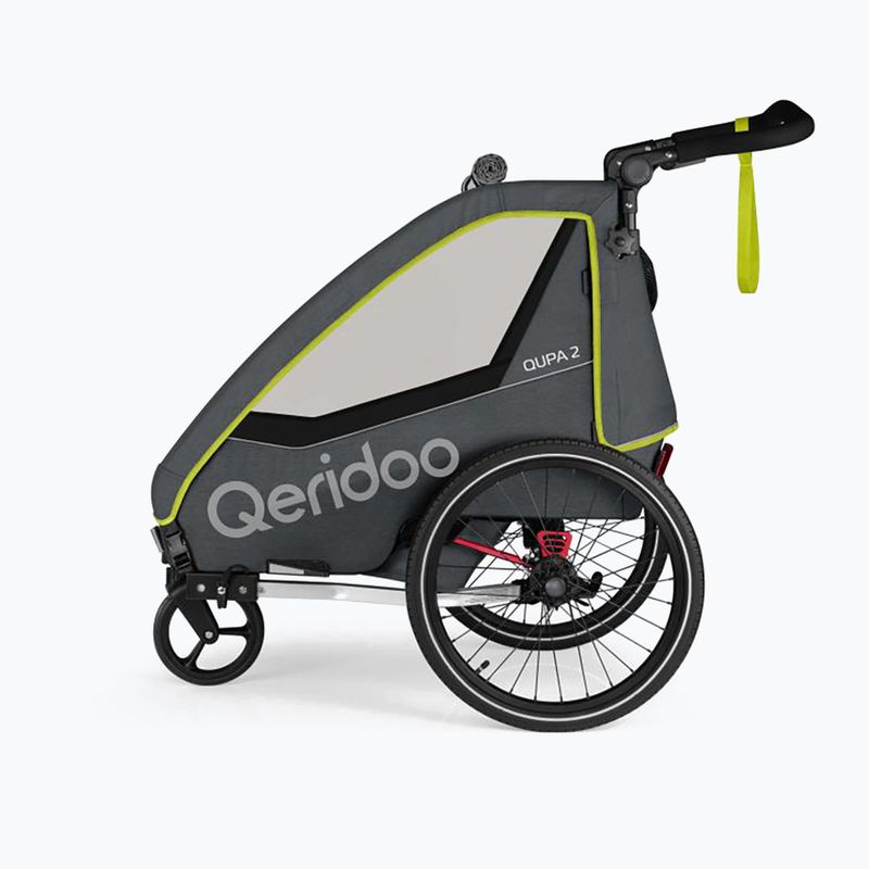 Fahrradanhänger 2 Sitzer Qeridoo Qupa 2 grau-gelb Q-QUP2-22-LI 2